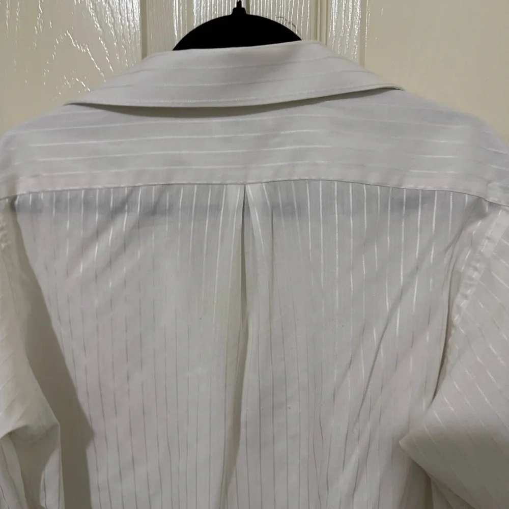White Button Up Striped Shirt - Picture 8 of 8